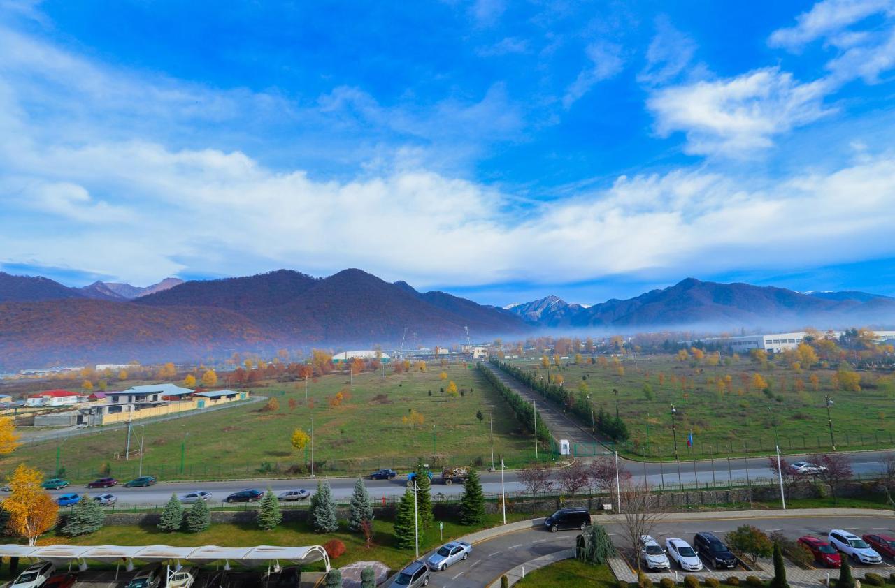 Gabala Garden Hotel Buitenkant foto View of the airport from the north